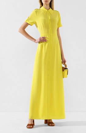 Женское шелковое платье DIANE VON FURSTENBERG желтого цвета по цене 56400 руб., арт. 13881DVF | Фото 2 Женское шелковое платье DIANE VON FURSTENBERG желтого цвета, арт. 13881DVF | Фото 2