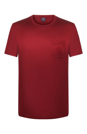 Мужская хлопковая футболка PAUL&SHARK бордового цвета по цене 14650 руб., арт. C0P1011/C00 | Фото 1 Мужская хлопковая футболка PAUL&SHARK бордового цвета, арт. C0P1011/C00 | Фото 1