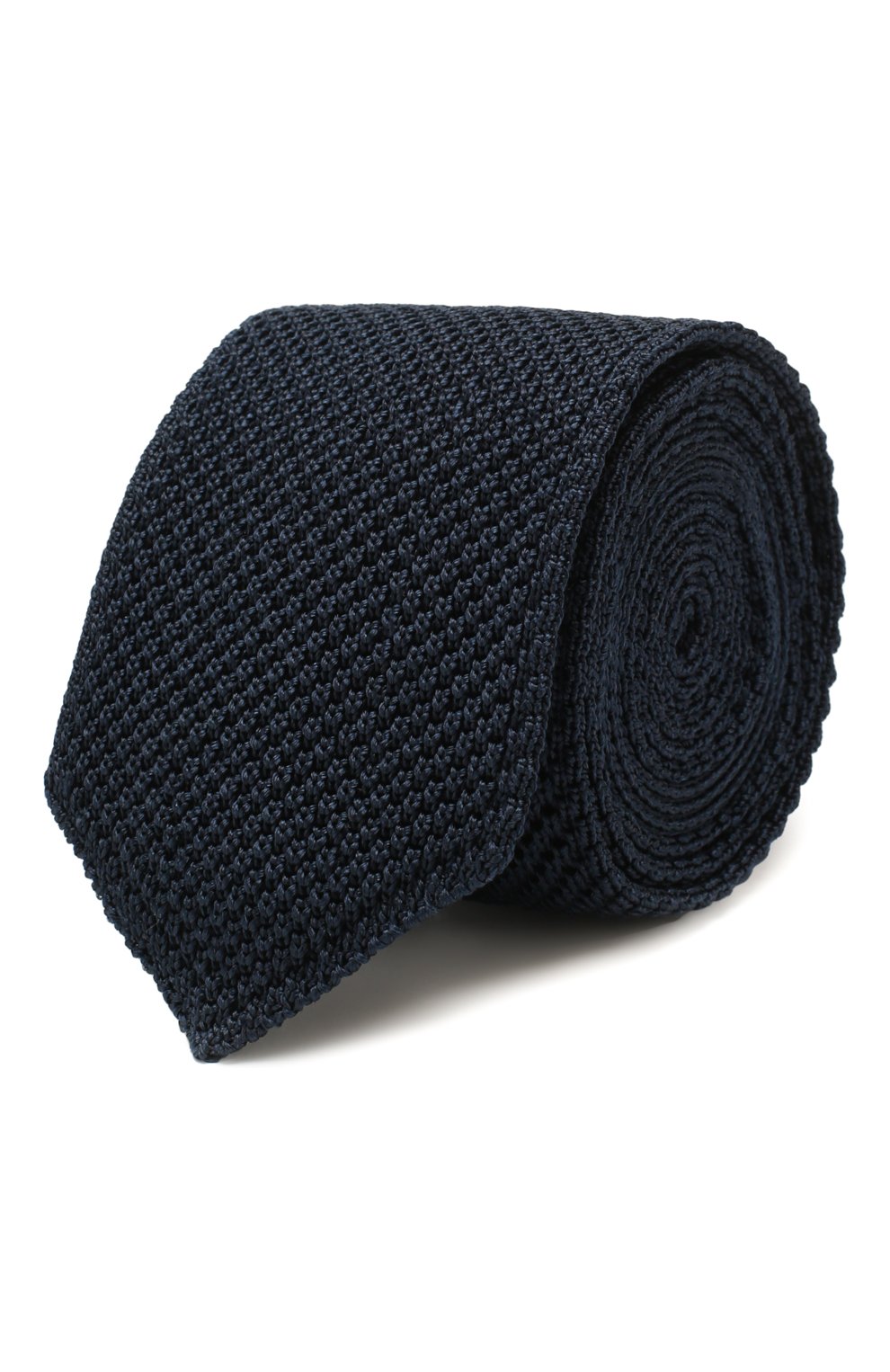 Мужской шелковый галстук ERMENEGILDO ZEGNA темно-синего цвета, арт. Z7F00/1ZM | Фото 1 (Материал: Текстиль, Шелк; Принт: Без принта; Статус проверки: Проверена категория)