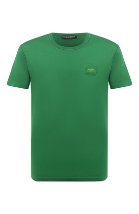 Мужская хлопковая футболка DOLCE & GABBANA зеленого цвета по цене 28250 руб., арт. G8KJ9T/FU7EQ | Фото 1 Мужская хлопковая футболка DOLCE & GABBANA зеленого цвета, арт. G8KJ9T/FU7EQ | Фото 1 (Мужское Кросс-КТ: Футболка-одежда; Рукава: Короткие; Материал внешний: Хлопок; Принт: Без принта; Длина (для топов): Стандартные; Стили: Кэжуэл)