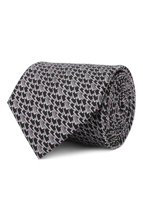 Мужской шелковый галстук ZILLI серого цвета, арт. 50236/TIES | Фото 1 (Материал: Текстиль, Шелк; Принт: С принтом)