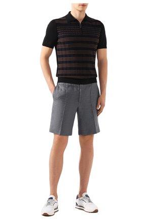 Мужские льняные шорты BRIONI серого цвета по цене 62750 руб., арт. RPP10L/P6114/NEW SIDNEY | Фото 2 Мужские льняные шорты BRIONI серого цвета, арт. RPP10L/P6114/NEW SIDNEY | Фото 2
