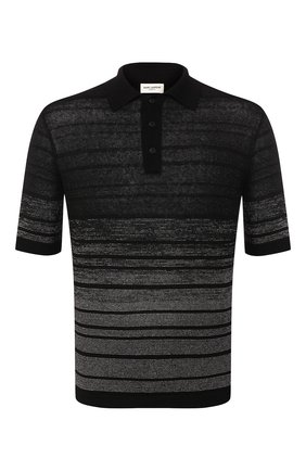Мужское поло из смеси льна и вискозы SAINT LAURENT черного цвета по цене 52150 руб., арт. 604881/YALS2 | Фото 1 Мужское поло из смеси льна и вискозы SAINT LAURENT черного цвета, арт. 604881/YALS2 | Фото 1