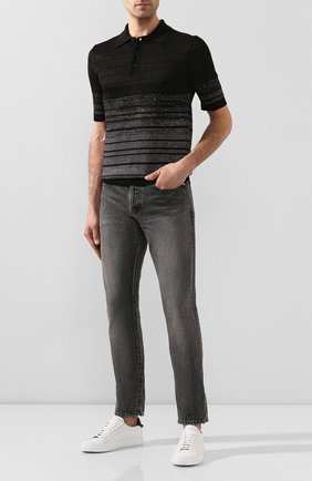 Мужское поло из смеси льна и вискозы SAINT LAURENT черного цвета по цене 52150 руб., арт. 604881/YALS2 | Фото 2 Мужское поло из смеси льна и вискозы SAINT LAURENT черного цвета, арт. 604881/YALS2 | Фото 2