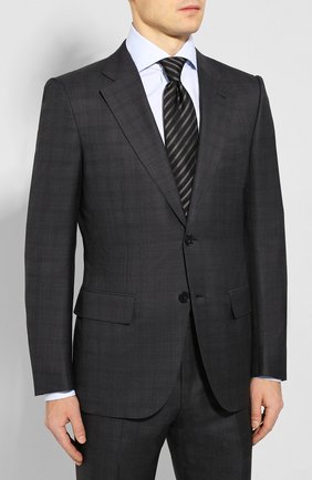 Мужской костюм из смеси шерсти и шелка ZEGNA COUTURE серого цвета по цене 495000 руб., арт. 744N06/21L2N5 | Фото 2 Мужской костюм из смеси шерсти и шелка ZEGNA COUTURE серого цвета, арт. 744N06/21L2N5 | Фото 2 (Материал подклада: Купро; Материал внешний: Шерсть; Рукава: Длинные; Костюмы М: Однобортный; Стили: Классический)