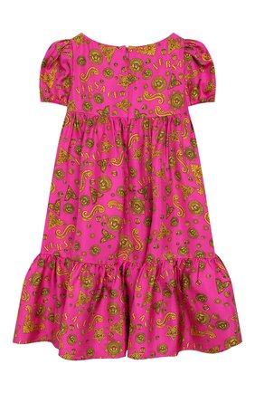 Детское шелковое платье VERSACE розового цвета, арт. YC000193/A232649/4A-6A | Фото 2 (Материал внешний: Шелк; Рукава: Короткие; Случай: Повседневный; Принт: С принтом; Региональные ограничения белый список (Axapta Mercury): RU; Девочки Кросс-КТ: Платье-одежда; Материал подклада: Вискоза; Статус проверки: Проверена категория)
