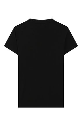 Детская хлопковая футболка VERSACE черного цвета по цене 8450 руб., арт. YC000281/YA00019/4A-6A | Фото 2 Детская хлопковая футболка VERSACE черного цвета, арт. YC000281/YA00019/4A-6A | Фото 2