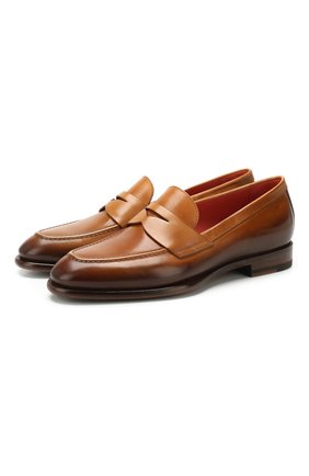 Женские кожаные пенни-лоферы SANTONI коричневого цвета по цене 51350 руб., арт. WUGY57751BA1CEPYC70 | Фото 1 Женские кожаные пенни-лоферы SANTONI коричневого цвета, арт. WUGY57751BA1CEPYC70 | Фото 1