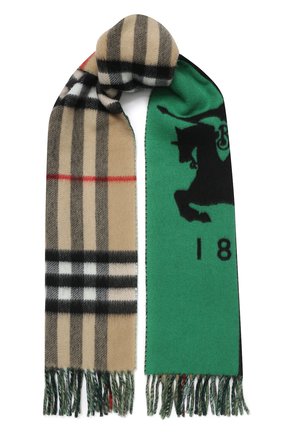 Мужские шарф из смеси шерсти и кашемира BURBERRY зеленого цвета по цене 34100 руб., арт. 8022490 | Фото 1 Мужские шарф из смеси шерсти и кашемира BURBERRY зеленого цвета, арт. 8022490 | Фото 1