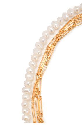 Женское колье TIMELESS PEARLY золотого цвета по цене 45600 руб., арт. N1910 | Фото 3 Женское колье TIMELESS PEARLY золотого цвета, арт. N1910 | Фото 3