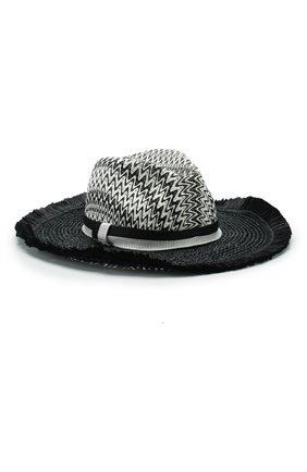 Женская шляпа MISSONI черно-белого цвета по цене 42250 руб., арт. MMS00039/BV004W | Фото 1 Женская шляпа MISSONI черно-белого цвета, арт. MMS00039/BV004W | Фото 1