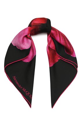 Женский шелковый платок ALEXANDER MCQUEEN черного цвета по цене 14600 руб., арт. 610622/3001Q | Фото 1 Женский шелковый платок ALEXANDER MCQUEEN черного цвета, арт. 610622/3001Q | Фото 1
