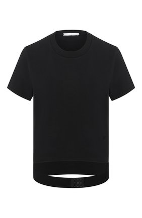 Женская хлопковая футболка HELMUT LANG черного цвета по цене 28750 руб., арт. J09DW501 | Фото 1 Женская хлопковая футболка HELMUT LANG черного цвета, арт. J09DW501 | Фото 1