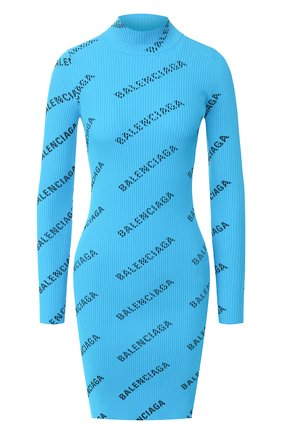 Женское платье BALENCIAGA бирюзового цвета по цене 94300 руб., арт. 595196/T6140 | Фото 1 Женское платье BALENCIAGA бирюзового цвета, арт. 595196/T6140 | Фото 1