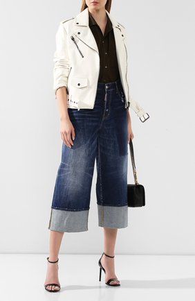 Женские джинсы с отворотами DSQUARED2 голубого цвета по цене 41750 руб., арт. S75LB0255/S30663 | Фото 2 Женские джинсы с отворотами DSQUARED2 голубого цвета, арт. S75LB0255/S30663 | Фото 2