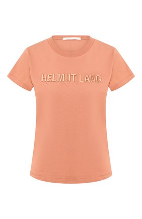Женская хлопковая футболка HELMUT LANG бежевого цвета по цене 17150 руб., арт. J06DW502 | Фото 1 Женская хлопковая футболка HELMUT LANG бежевого цвета, арт. J06DW502 | Фото 1