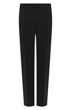 Мужские шерстяные брюки VALENTINO черного цвета, арт. QV3RB54025S | Фото 1 (Материал внешний: Шерсть; Длина (брюки, джинсы): Стандартные; Случай: Повседневный)