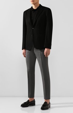 Мужские шерстяные брюки RALPH LAUREN серого цвета по цене 44450 руб., арт. 798727752 | Фото 2 Мужские шерстяные брюки RALPH LAUREN серого цвета, арт. 798727752 | Фото 2 (Материал подклада: Вискоза; Материал внешний: Шерсть; Длина (брюки, джинсы): Стандартные; Случай: Формальный; Стили: Классический)