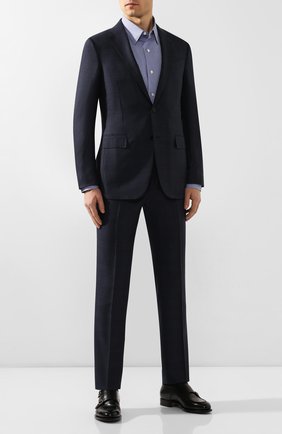 Мужская хлопковая рубашка ERMENEGILDO ZEGNA синего цвета по цене 25850 руб., арт. UUX01/SAL2 | Фото 2 Мужская хлопковая рубашка ERMENEGILDO ZEGNA синего цвета, арт. UUX01/SAL2 | Фото 2