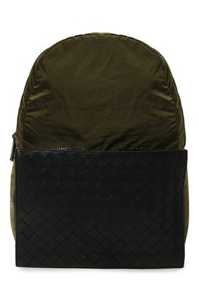Мужской комбинированный рюкзак BOTTEGA VENETA хаки цвета, арт. 609854/VCQG1 | Фото 1 (Материал: Текстиль; Размер: large; Региональные ограничения белый список (Axapta Mercury): RU; Стили: Кэжуэл)