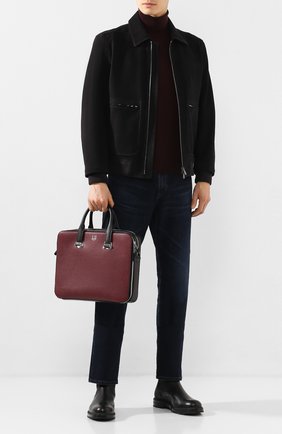 Мужская кожаная сумка для ноутбука DUNHILL бордового цвета по цене 131500 руб., арт. DU20R3415CA | Фото 2 Мужская кожаная сумка для ноутбука DUNHILL бордового цвета, арт. DU20R3415CA | Фото 2