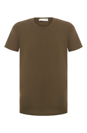 Мужская хлопковая футболка BOTTEGA VENETA хаки цвета по цене 27900 руб., арт. 600852/VF2A0 | Фото 1 Мужская хлопковая футболка BOTTEGA VENETA хаки цвета, арт. 600852/VF2A0 | Фото 1