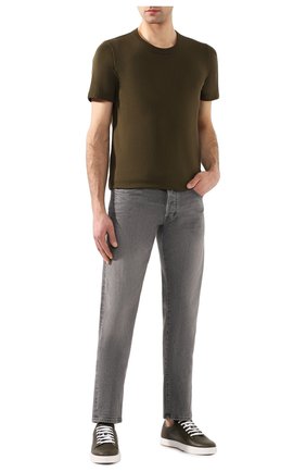 Мужская хлопковая футболка BOTTEGA VENETA хаки цвета по цене 27900 руб., арт. 600852/VF2A0 | Фото 2 Мужская хлопковая футболка BOTTEGA VENETA хаки цвета, арт. 600852/VF2A0 | Фото 2