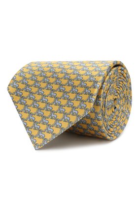 Мужской шелковый галстук CORNELIANI желтого цвета, арт. 85U390-0120333/00 | Фото 1 (Материал: Текстиль, Шелк; Принт: С принтом)