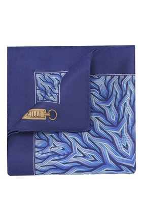 Мужской шелковый платок ZILLI синего цвета по цене 7200 руб., арт. 50709/HANDKERCHIEFS | Фото 1 Мужской шелковый платок ZILLI синего цвета, арт. 50709/HANDKERCHIEFS | Фото 1