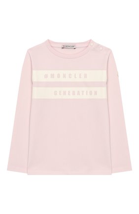 Детский хлопковый лонгслив MONCLER розового цвета по цене 7630 руб., арт. F1-951-8D701-10-8790A | Фото 1 Детский хлопковый лонгслив MONCLER розового цвета, арт. F1-951-8D701-10-8790A | Фото 1