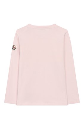 Детский хлопковый лонгслив MONCLER розового цвета по цене 7630 руб., арт. F1-951-8D701-10-8790A | Фото 2 Детский хлопковый лонгслив MONCLER розового цвета, арт. F1-951-8D701-10-8790A | Фото 2