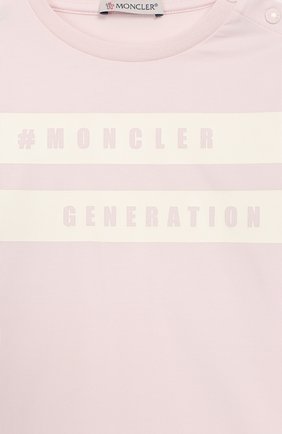 Детский хлопковый лонгслив MONCLER розового цвета по цене 7630 руб., арт. F1-951-8D701-10-8790A | Фото 3 Детский хлопковый лонгслив MONCLER розового цвета, арт. F1-951-8D701-10-8790A | Фото 3