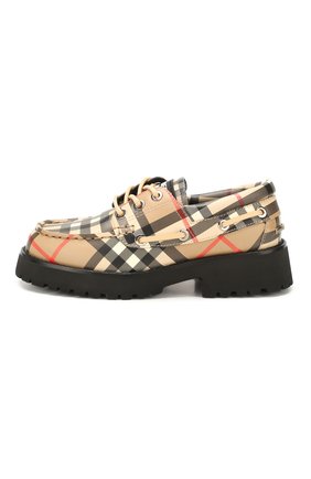 Детские кожаные туфли BURBERRY бежевого цвета по цене 21800 руб., арт. 8023816 | Фото 2 Детские кожаные туфли BURBERRY бежевого цвета, арт. 8023816 | Фото 2