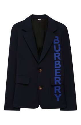 Детский шерстяной пиджак BURBERRY темно-синего цвета по цене 37800 руб., арт. 8022412 | Фото 1 Детский шерстяной пиджак BURBERRY темно-синего цвета, арт. 8022412 | Фото 1