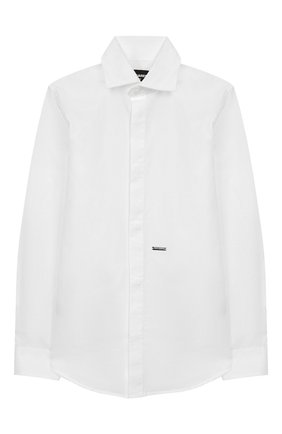 Детская хлопковая рубашка DSQUARED2 белого цвета по цене 10750 руб., арт. DQ043I-D00XE | Фото 1 Детская хлопковая рубашка DSQUARED2 белого цвета, арт. DQ043I-D00XE | Фото 1