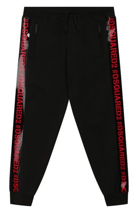 Детские хлопковые джоггеры DSQUARED2 черного цвета по цене 18850 руб., арт. DQ03XS-D00Y0 | Фото 1 Детские хлопковые джоггеры DSQUARED2 черного цвета, арт. DQ03XS-D00Y0 | Фото 1