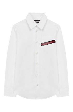 Детская хлопковая рубашка DSQUARED2 белого цвета по цене 11600 руб., арт. DQ03W1-D00XE | Фото 1 Детская хлопковая рубашка DSQUARED2 белого цвета, арт. DQ03W1-D00XE | Фото 1