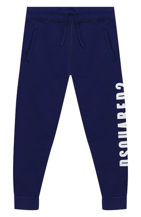 Детские хлопковые джоггеры DSQUARED2 синего цвета по цене 12900 руб., арт. DQ03MH-D00RG | Фото 1 Детские хлопковые джоггеры DSQUARED2 синего цвета, арт. DQ03MH-D00RG | Фото 1