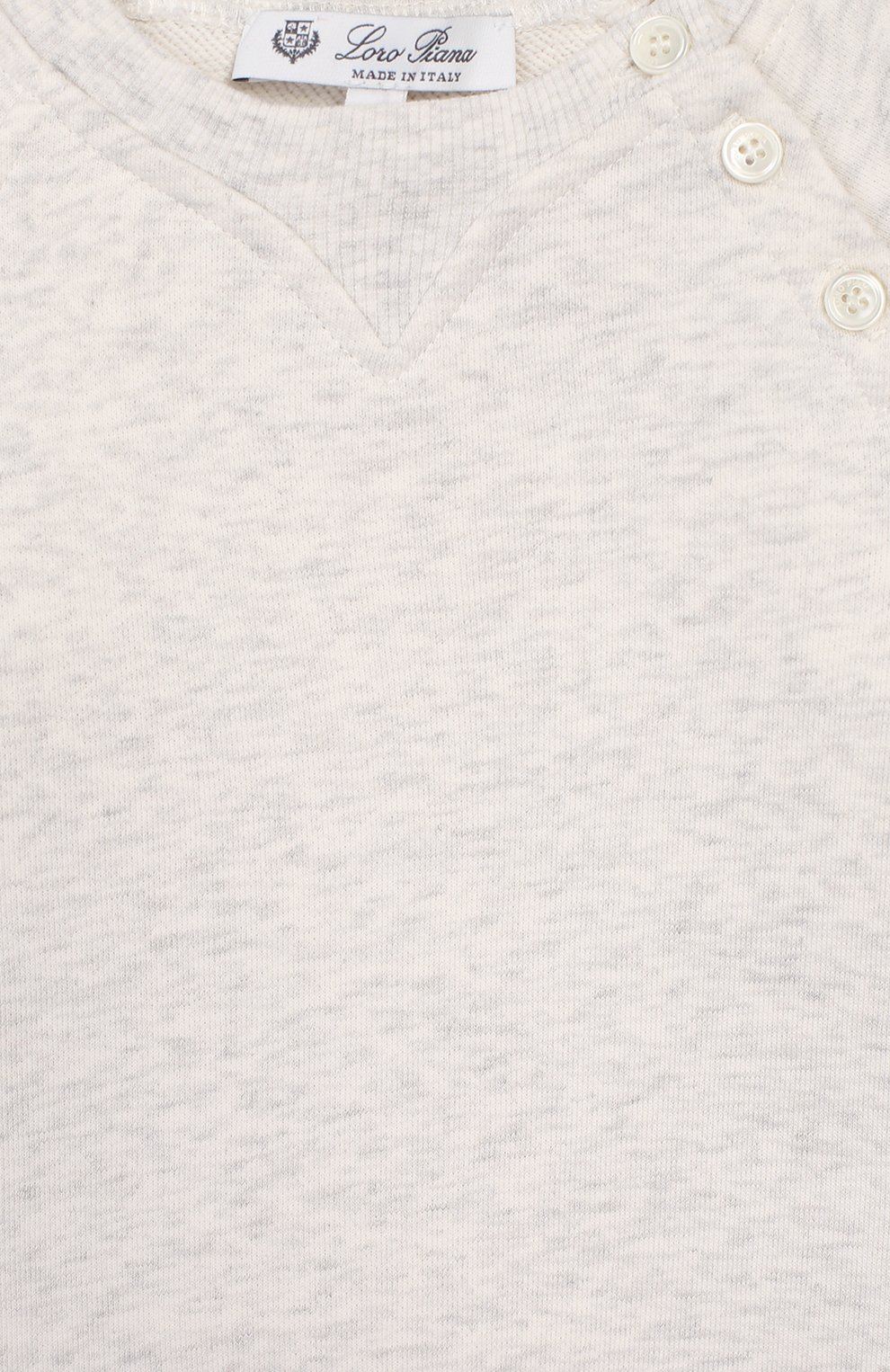 Детский хлопковый свитшот LORO PIANA серого цвета по цене 23050 руб., арт. FAL0869 | Фото 3 Детский хлопковый свитшот LORO PIANA серого цвета, арт. FAL0869 | Фото 3