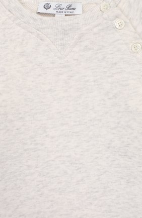 Детский хлопковый свитшот LORO PIANA серого цвета по цене 23050 руб., арт. FAL0869 | Фото 3 Детский хлопковый свитшот LORO PIANA серого цвета, арт. FAL0869 | Фото 3