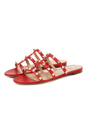 Кожаные шлепанцы Valentino Garavani Rockstud | Фото №1 Кожаные шлепанцы Valentino Garavani Rockstud | Фото №1