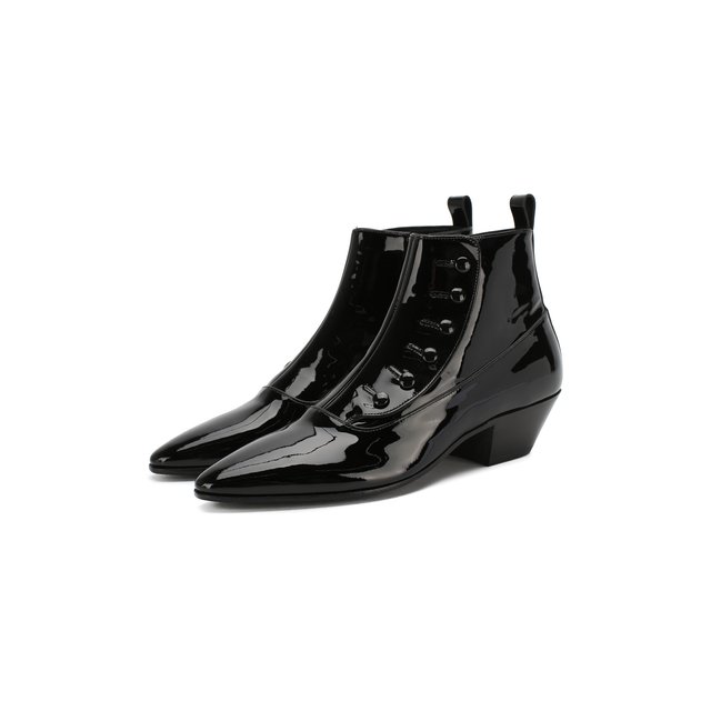 Кожаные ботинки Belle Saint Laurent черного цвета