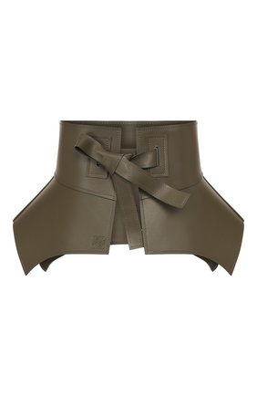 Женский кожаный пояс obi LOEWE хаки цвета по цене 49875 руб., арт. S1100070CI | Фото 1 Женский кожаный пояс obi LOEWE хаки цвета, арт. S1100070CI | Фото 1