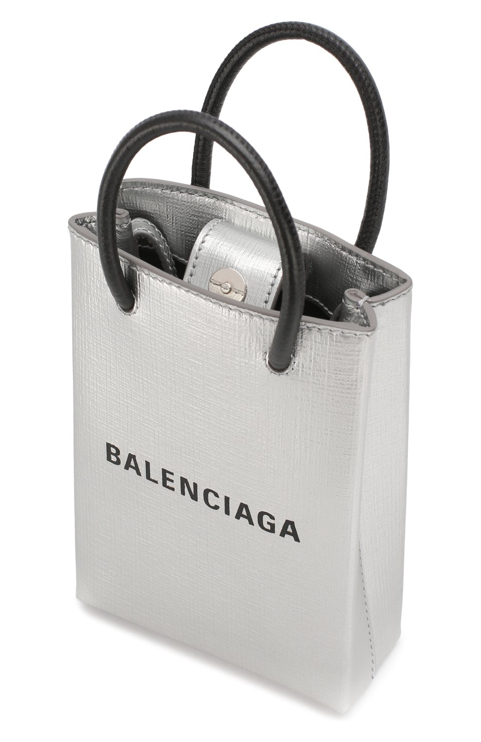 Кожаный чехол shopping для телефона BALENCIAGA серебряного цвета по цене 0 руб., арт. 593826/0AI4N | Фото 4 Кожаный чехол shopping для телефона BALENCIAGA серебряного цвета, арт. 593826/0AI4N | Фото 4 (Женское Кросс-КТ: Кожа iPhone; Материал: Кожа)