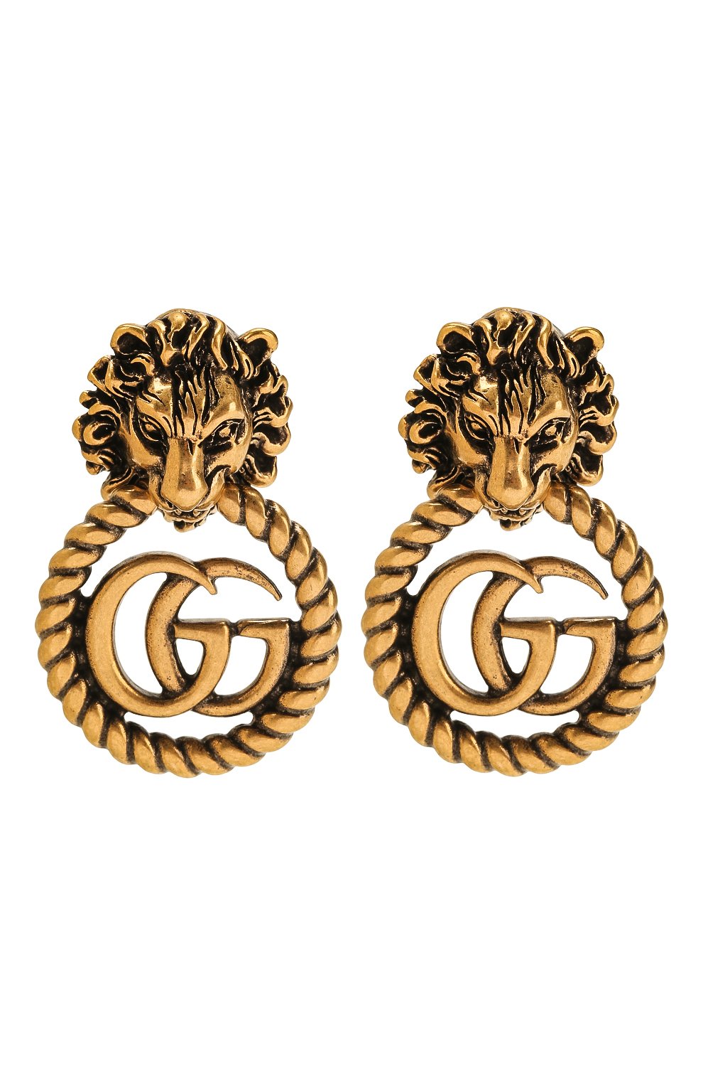 Женские клипсы GUCCI золотого цвета, арт. 605857/I4600 | Фото 1