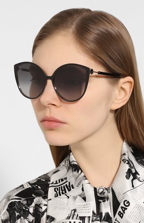 Женские солнцезащитные очки FENDI черного цвета по цене 19750 руб., арт. 0395/F 2M2 | Фото 2 Женские солнцезащитные очки FENDI черного цвета, арт. 0395/F 2M2 | Фото 2