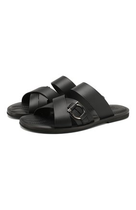 Мужские кожаные шлепанцы SALVATORE FERRAGAMO черного цвета по цене 38850 руб., арт. Z-07107433E | Фото 1 Мужские кожаные шлепанцы SALVATORE FERRAGAMO черного цвета, арт. Z-07107433E | Фото 1