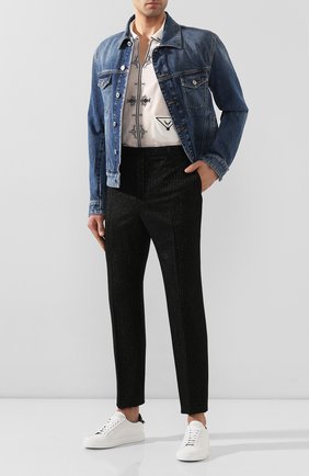 Мужские шерстяные брюки SAINT LAURENT черного цвета по цене 75850 руб., арт. 596927/Y1A89 | Фото 2 Мужские шерстяные брюки SAINT LAURENT черного цвета, арт. 596927/Y1A89 | Фото 2 (Материал внешний: Шерсть; Материал подклада: Шелк; Статус проверки: Проверена категория; Длина (брюки, джинсы): Стандартные; Случай: Вечерний; Стили: Классический)