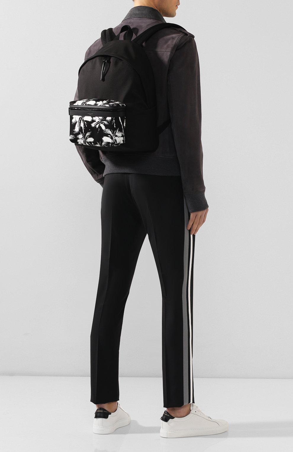 Мужской текстильный рюкзак city SAINT LAURENT черно-белого цвета по цене 63800 руб., арт. 534967/9W0DU | Фото 2 Мужской текстильный рюкзак city SAINT LAURENT черно-белого цвета, арт. 534967/9W0DU | Фото 2