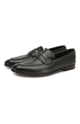 Мужские кожаные пенни-лоферы ERMENEGILDO ZEGNA темно-зеленого цвета по цене 69950 руб., арт. A3014X-LHAFR | Фото 1 Мужские кожаные пенни-лоферы ERMENEGILDO ZEGNA темно-зеленого цвета, арт. A3014X-LHAFR | Фото 1